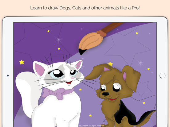 How to draw Dogs & Cats iPad screenshot 1 - Education app