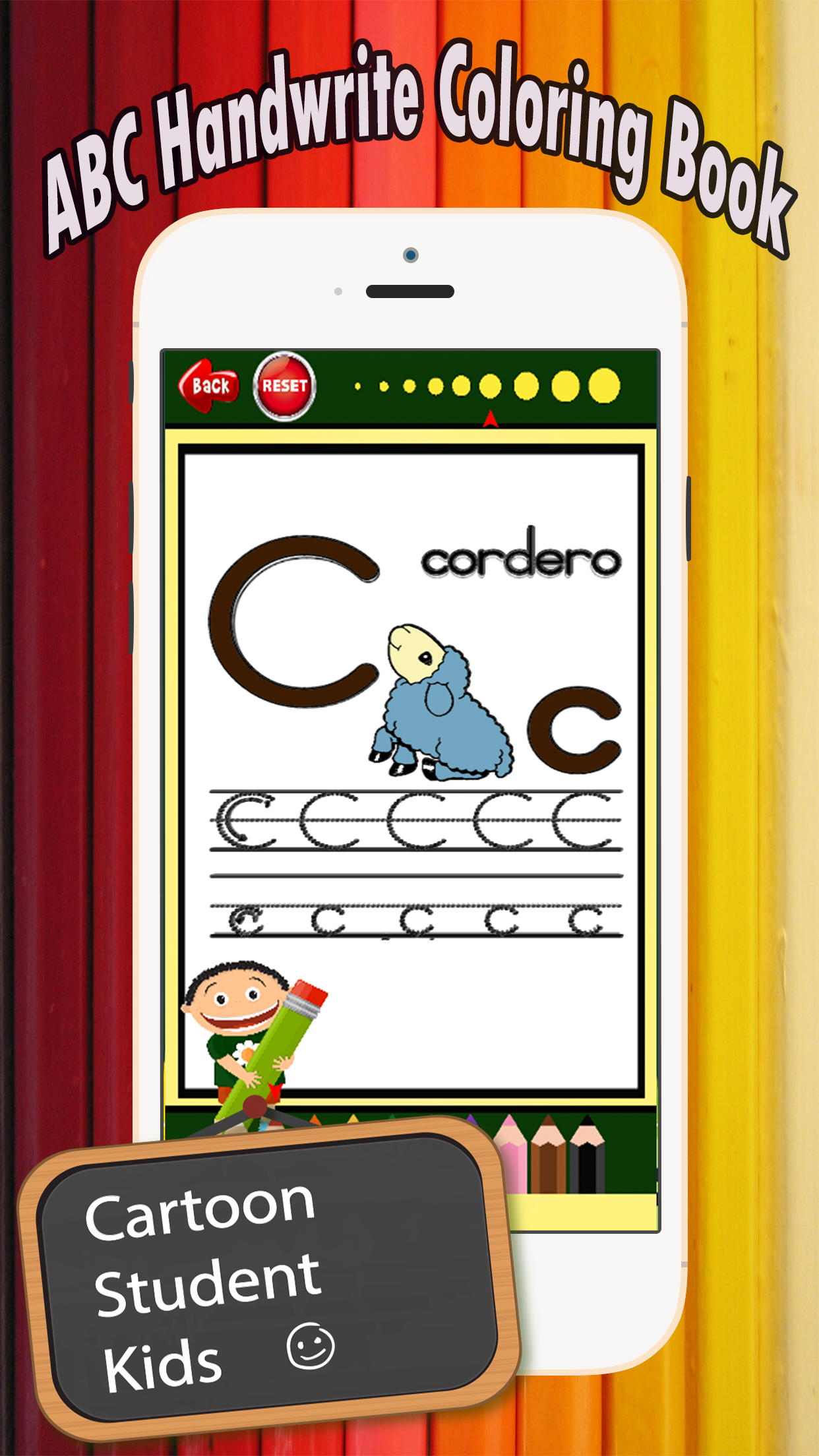 Coloring Book: ABC Spanish page game for kids screenshot 2