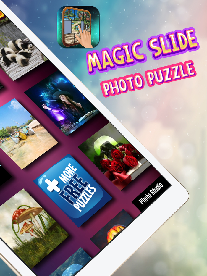 Magic Slide Photo Puzzle – Challenge Kids to Move and Match Tiles and Un-block The Picture.s