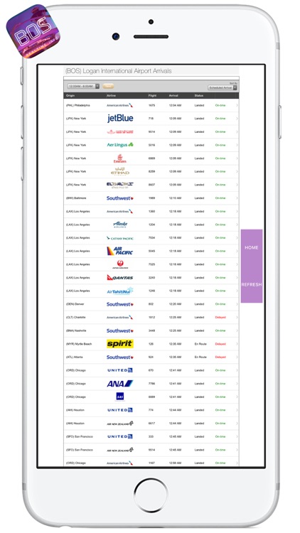 BOS AIRPORT - Realtime Flight Info - LOGAN INTERNATIONAL AIRPORT (BOSTON)