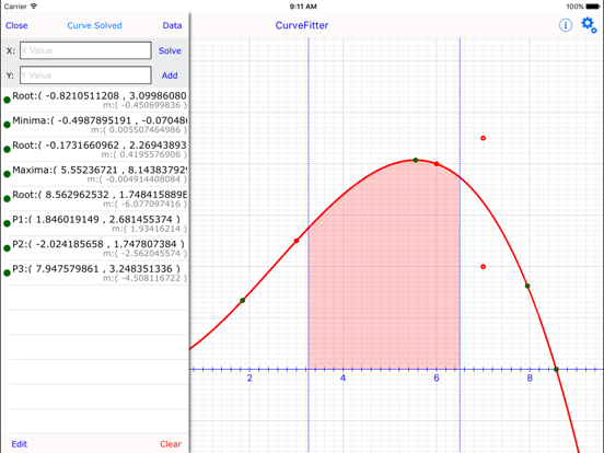 Screenshot #6 pour Courbe Fit Graph Calc Lite