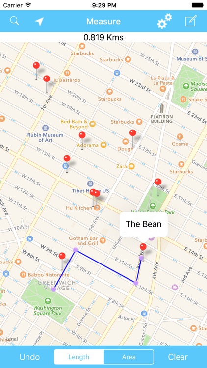 Map Measure - Distance and Area Polygons