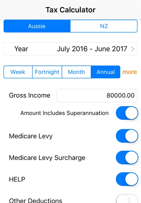 Income Tax Calculator (Aussie & NZ)