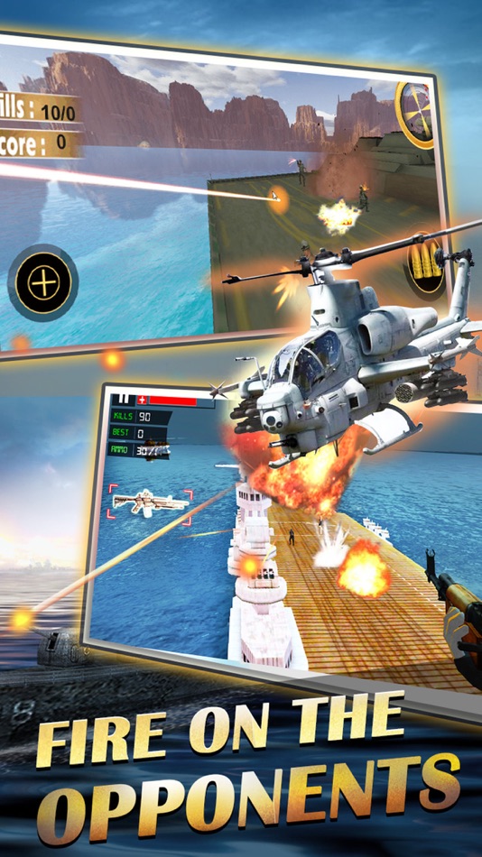 Sniper gunship helicopter shooting 3D:Free FPS battleship war airplane gun shooting games - 1.0 - (iOS)