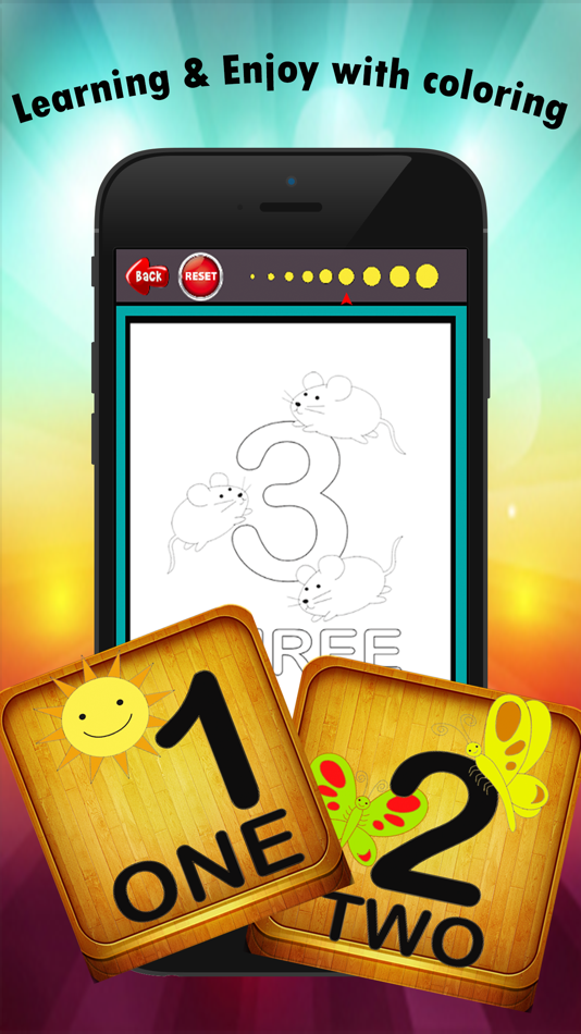 #4. 123 Coloring Book for children age 1-10: Learn to write and color numbers with each coloring pages game free (iOS) โดย: Pisit Rojananukulpong