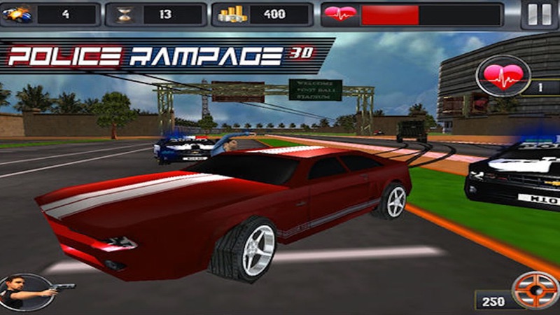 Police Rampage 3D Free (Car Racing & Jogo de tiro) screenshot 1