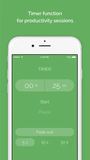 Captura de pantalla de Noisli en iPhone 3