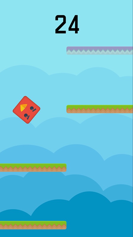 Color Red Geometry Bird Square Blok Jump Dash Spikes screenshot 1