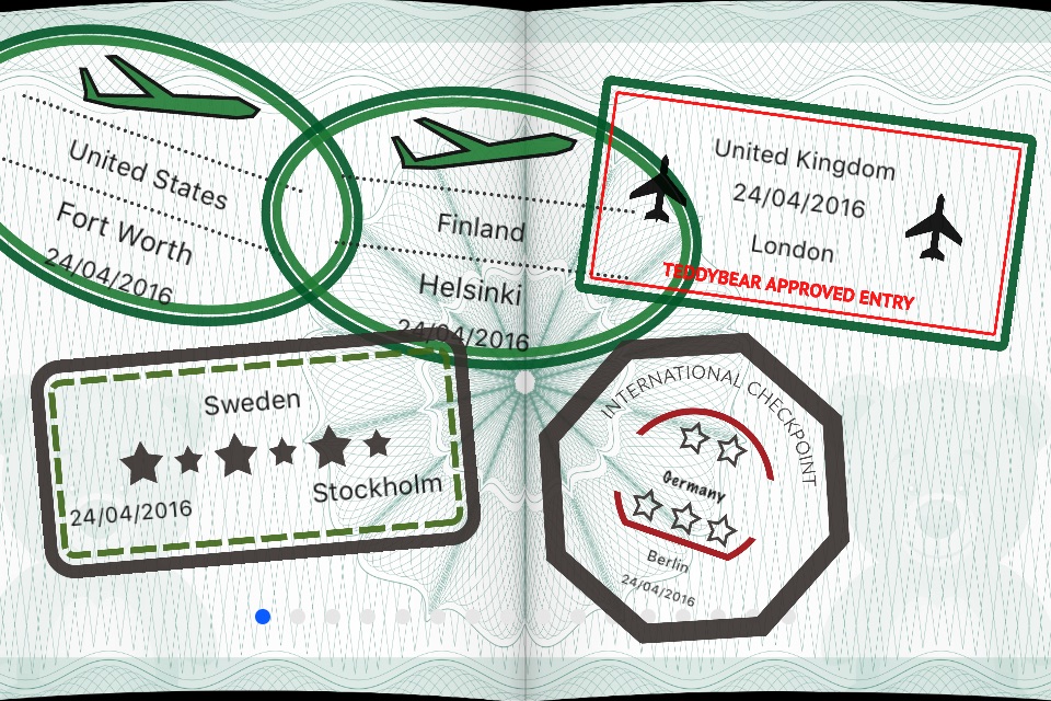 Teddy Bear Passport / Travel Photo Card ID Maker with Travel Stamps screenshot 4