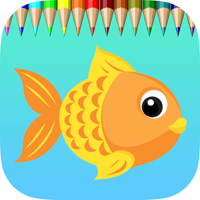 Fish Coloring Book for Children  Learn to color a dolphin shark whale squid and more