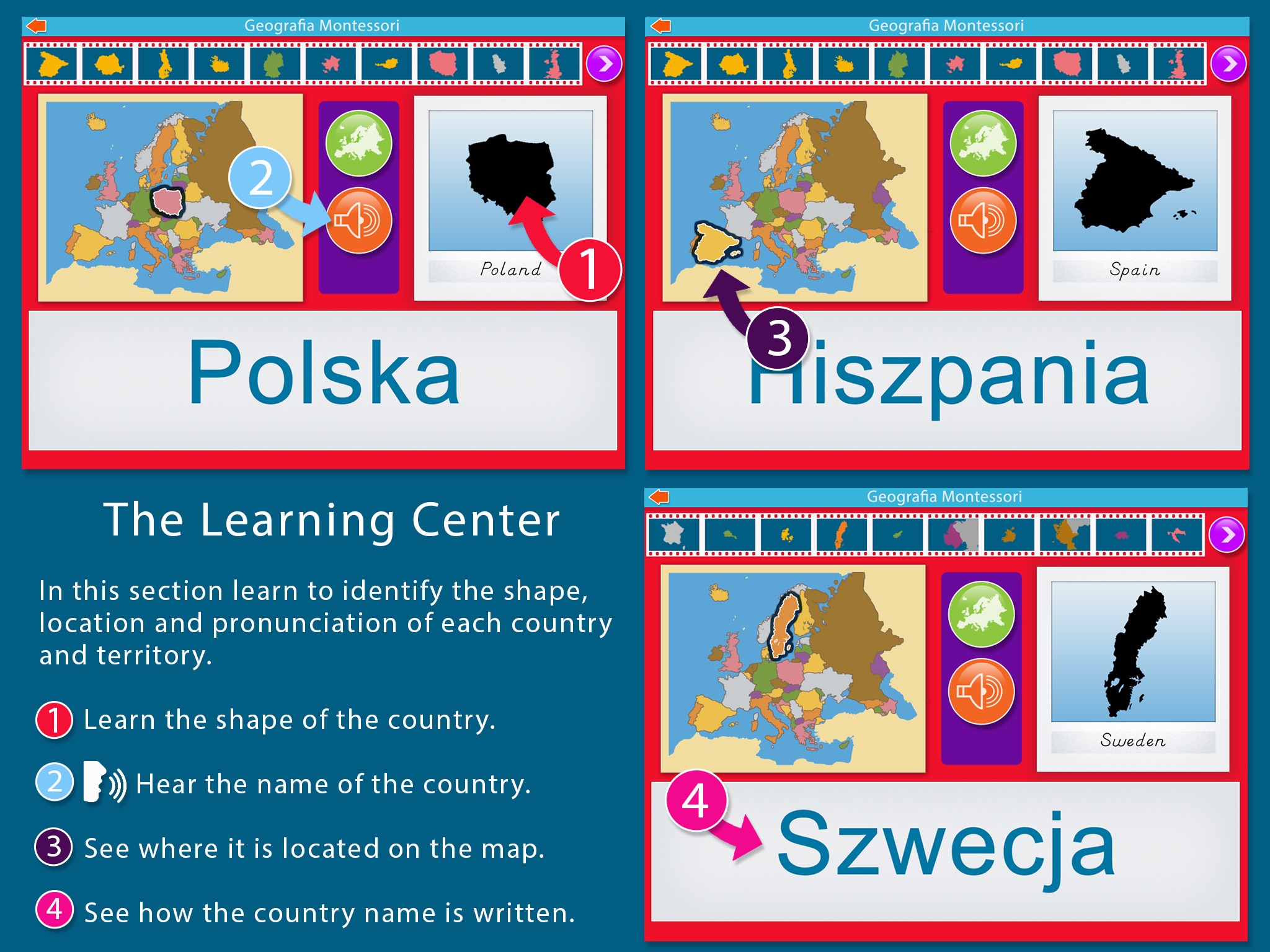 Montessori Approach To Geography HD - Europe Lite screenshot 2