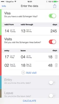 Schengen Calculator iphone resimleri 2