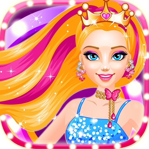 长发公主 -- 化妆美容打扮舞会礼服定制，明星换装养成女孩子的小游戏免费大全 icon