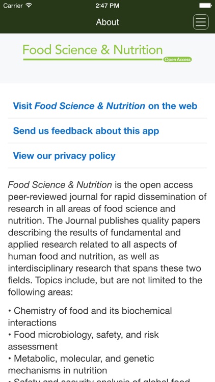 Food Science & Nutrition