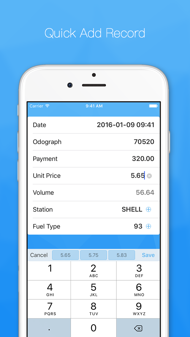 Oil - Vehicle refueling record