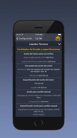 Captura de pantalla de TechApp Para Volkswagen en iPhone 5