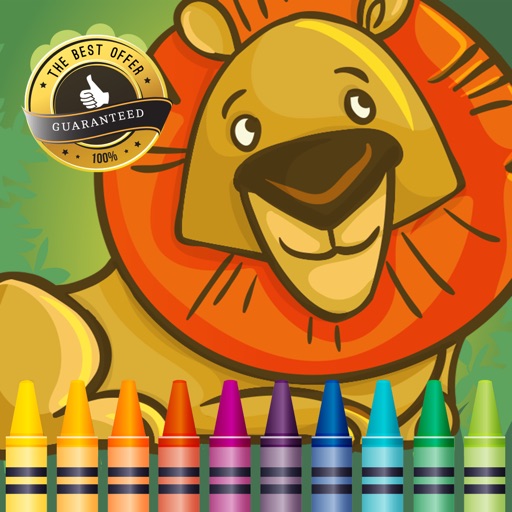 Wild animals Coloring Book: These cute zoo animal coloring pages provide learning skill games free for children and toddler any age icon