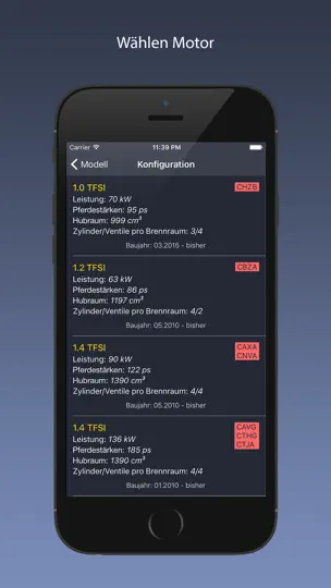 Screenshot von TechApp Für Audi auf dem iPhone 2