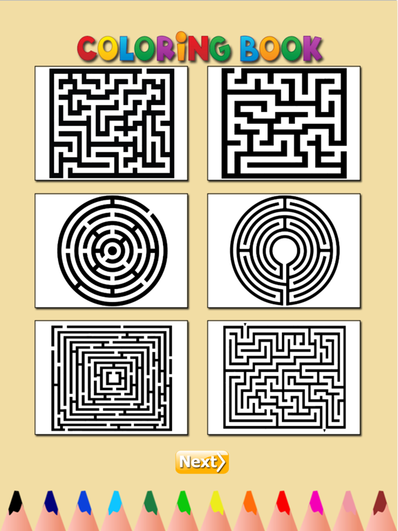 The Labyrinth Coloring Book: Learn to find the treasure in maze, Free games for children iPad screenshot