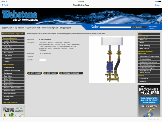 Hydro-Core Boiler Compatibility iPad screenshot 4 - Business app