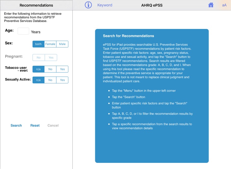 AHRQ ePSS for iPad
