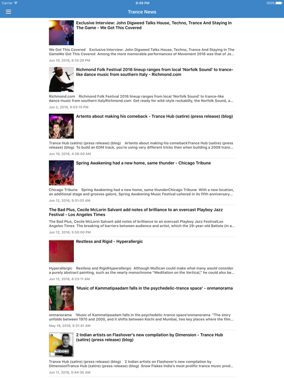 Trance Music Free - Discover New Dance Music via Radio, DJ Updates & Videos iPad screenshot