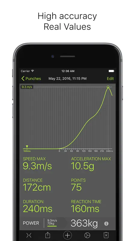 Punches - measuring power and speed screenshot 2 of 4