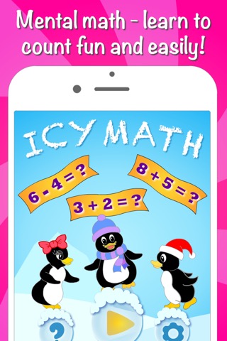 Icy Math Free – 子供と大人、優れた脳のトレーナーと楽しい精神数学のトリックのための加減算ゲーム！のおすすめ画像1