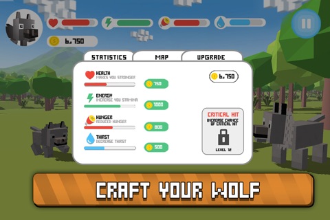 Blocky Wolf Simulator 3D screenshot 4