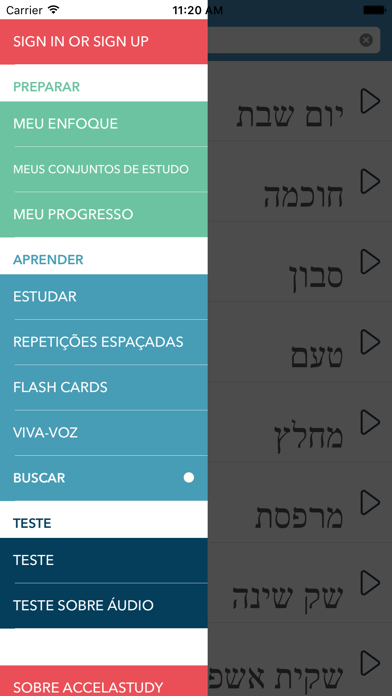 AccelaStudy Portuguese | Hebrew Screenshot 1