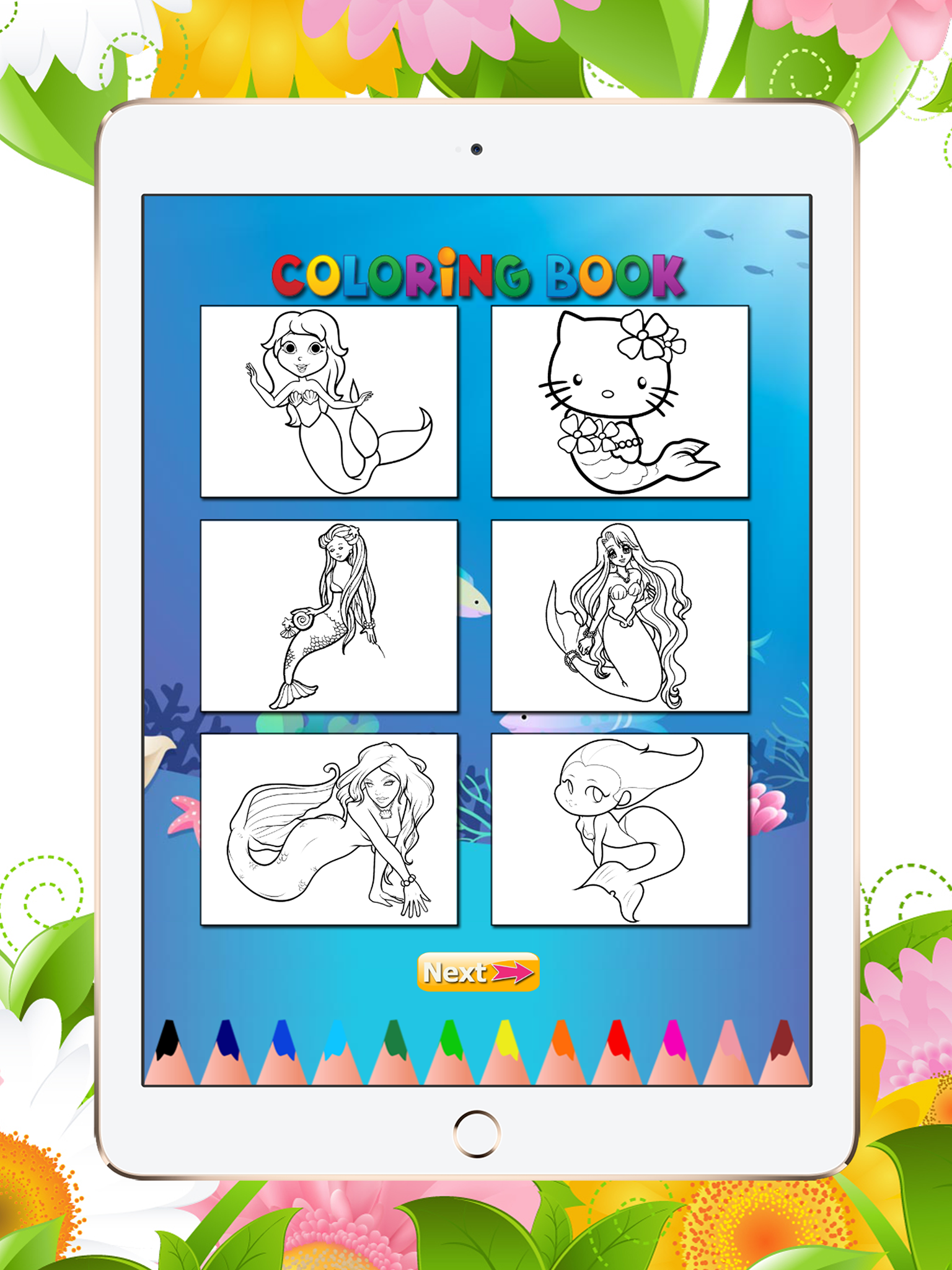 Mermaid Coloring Book For Girls: Learn to color and draw a Mermaid, Free games for children screenshot 4