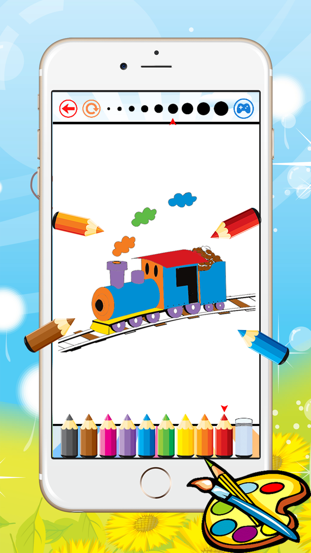 Train Coloring Book For Kid - Vehicle drawing free game, Paint and color good games HD