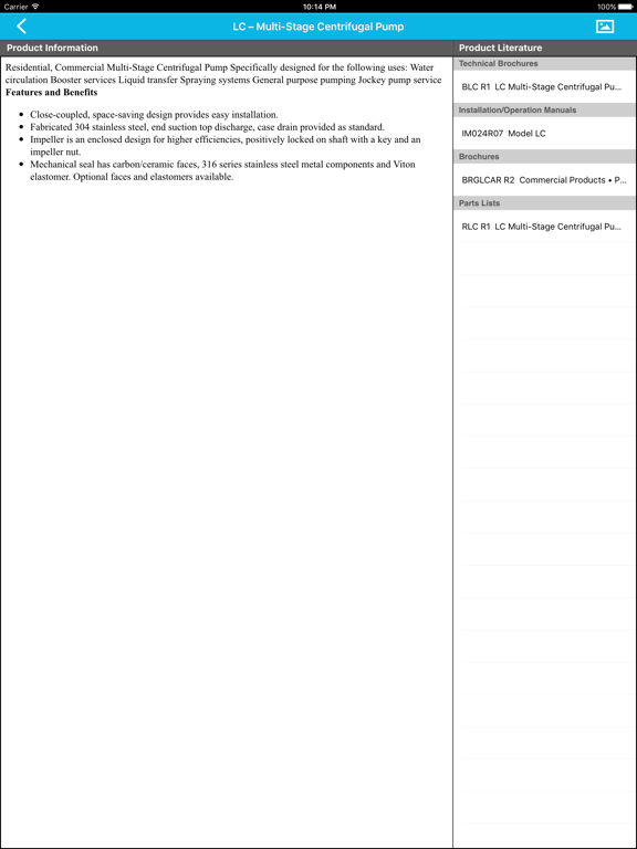 Goulds Water Technology Catalog iPad screenshot 4 - Business app