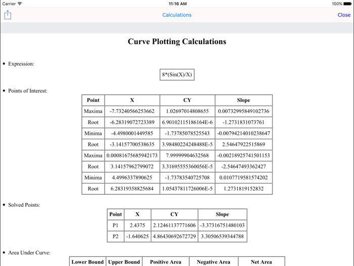 Curve Plot Graph Calc Lite