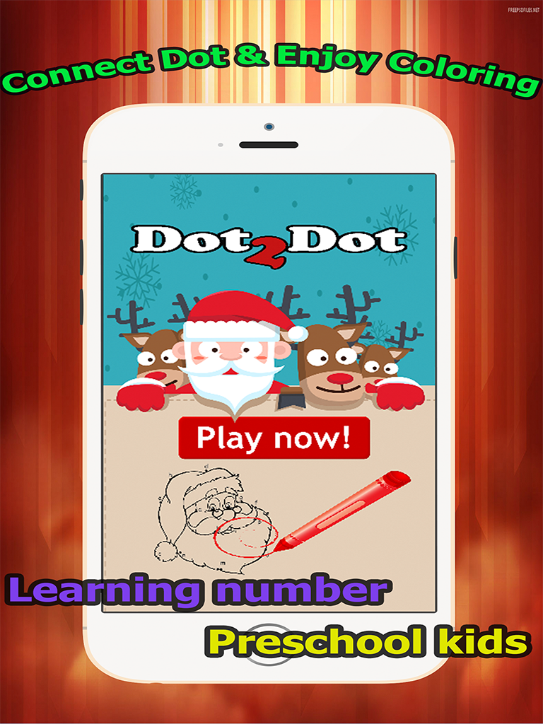 Brain dots Christmas & Santa claus Coloring Book - connect dot coloring pages games free for kids and toddlers any age screenshot 5