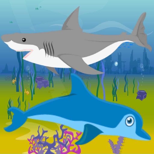 Dolphin Shark Attack Icon