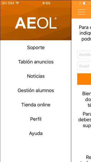 Captura de pantalla de Soporte AeolService en iPhone 2