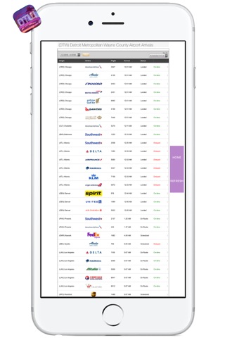 DTW AIRPORT - Realtime Flight Info - DETROIT METROPOLITAN AIRPORT screenshot 3