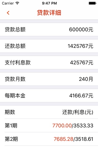 房贷计算器Lite screenshot 2