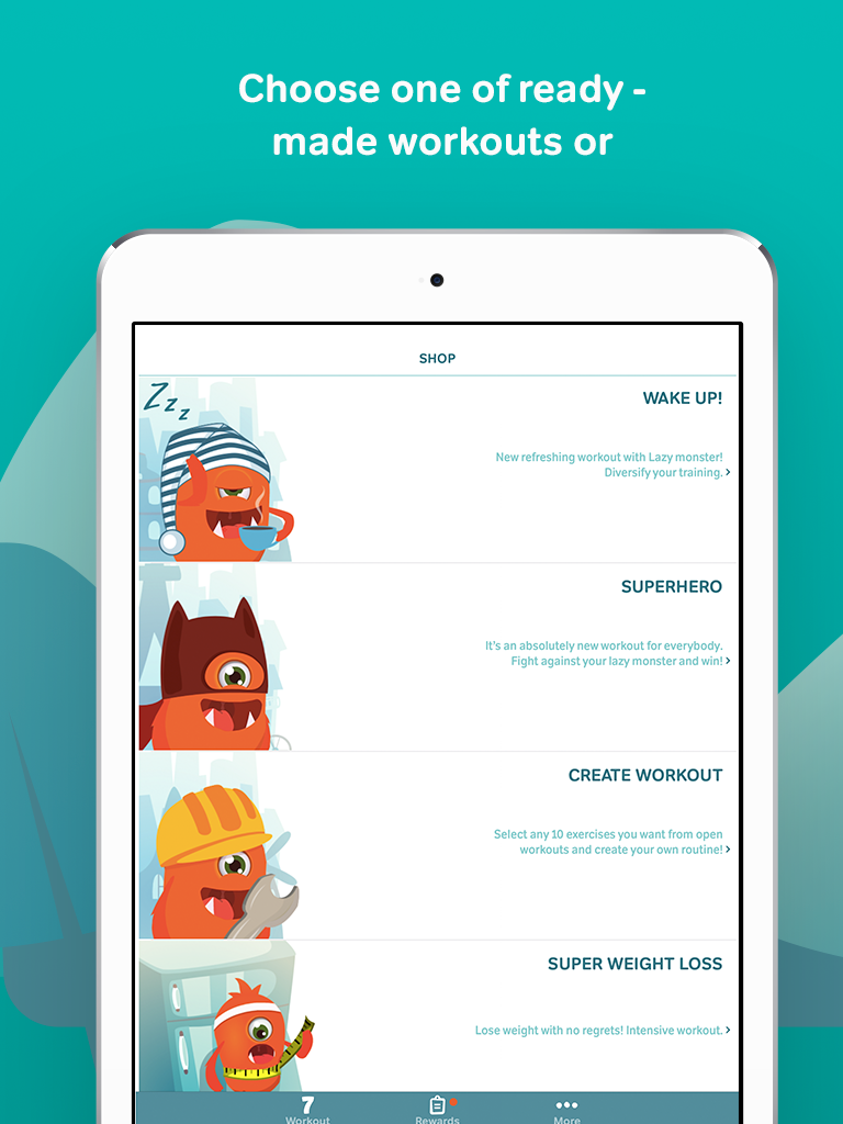 7 minute workouts with lazy monster PRO: daily fitness for kids and women screenshot 8