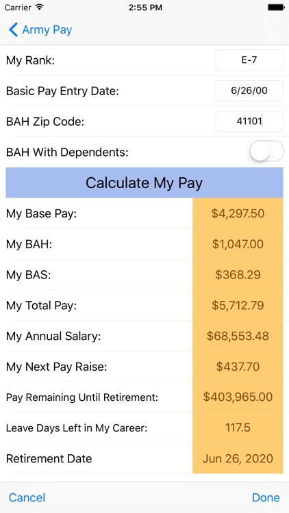 Army Pay