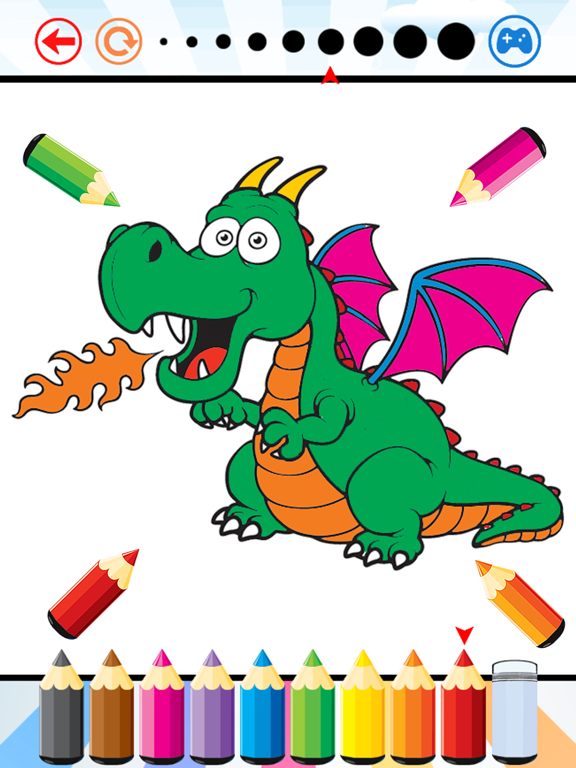Dragon Dinosaur Coloring Book - Drawing and Painting Dino Game HD, All In 1 Animal Series Free For Kid iPad screenshot