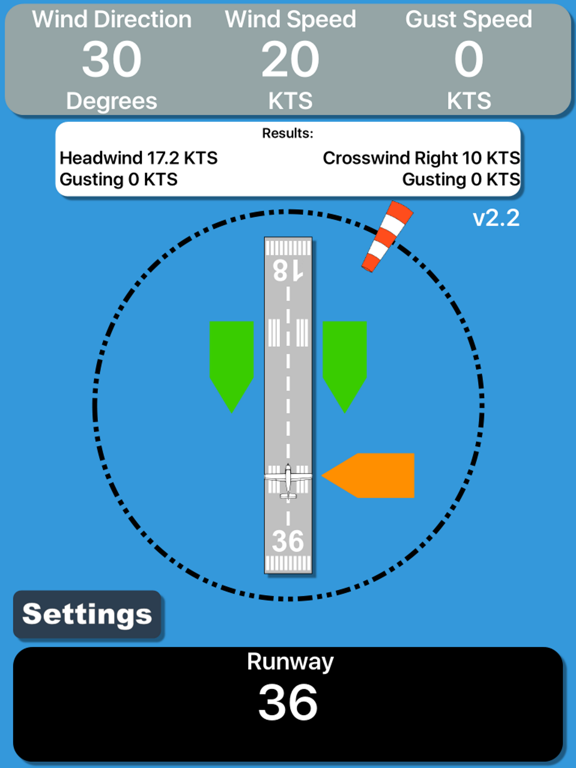 Runway Wind Calculator iPad screenshot