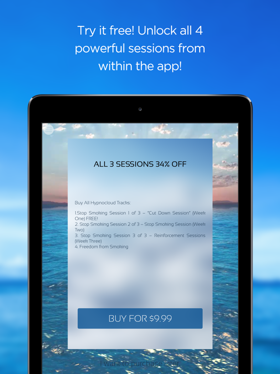 Smoking Cessation Hypnosis iPad screenshot 4 - Health & Fitness app