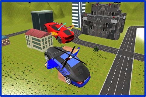 Flying Car Racing Police Chase – Futuristic Flying thief escape Simulator screenshot 2