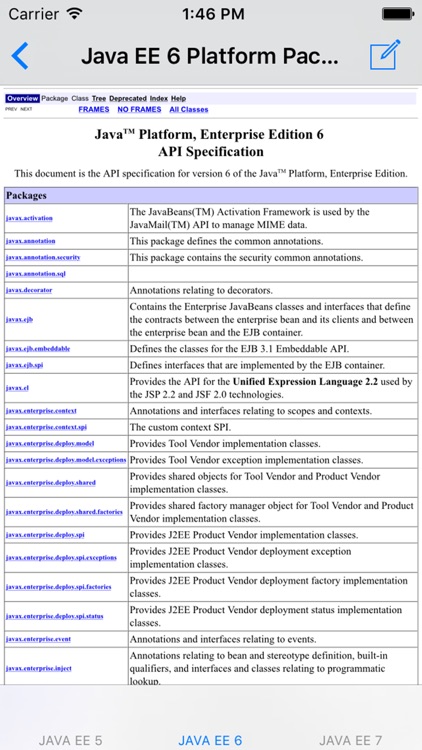 Java Platform, Enterprise Edition 5/6/7 API Specification