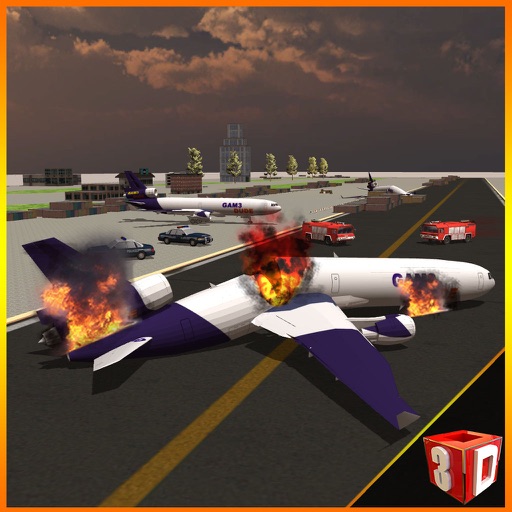 Airplane Crash Rescue – Firefighter vehicle driving game icon