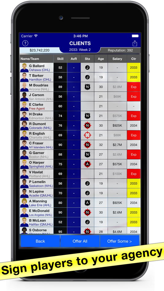 #1. Hockey Agent: Team Manager sim (iOS) Podle: Top Drawer Games Limited