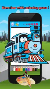 Train Friends Coloring Book for children age 1-10: Games free for Learn to use finger to drawing or coloring with each coloring pages screenshot #2 for iPhone