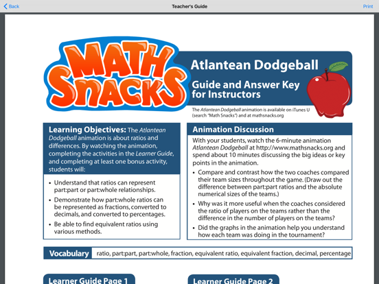 Math Snacks HD iPad screenshot